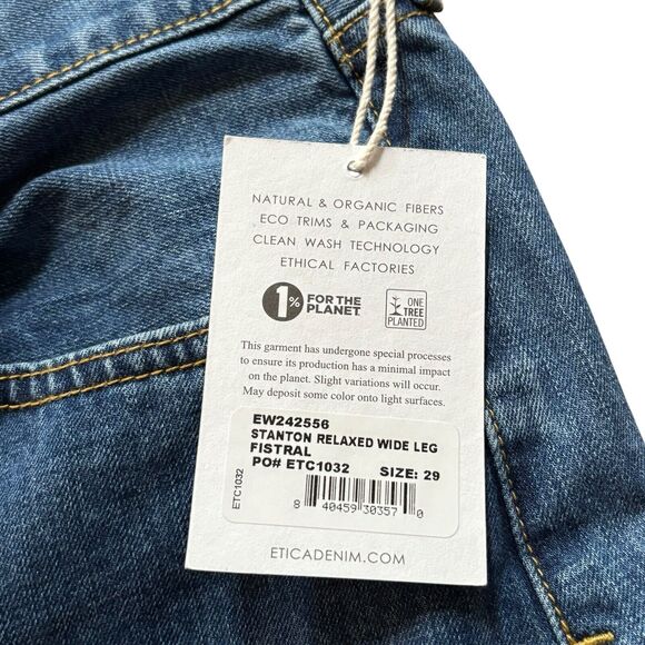Ética x Anthropologie Stanton Relaxed Wide Leg Jeans Medium Blue Size 29 - Picture 9 of 10